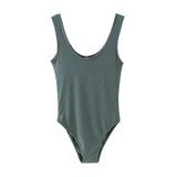 O-neck Sexy Backless Ribbed