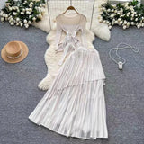 Fongt Folded T-Shirt With Irregular Hembo Skirt Dress Suit Woman