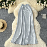 Fongt Sensed With The Frontal Half-Dress Woman 2025 New Light Luxury High-Rise Thin A-Word Bag With A Long Skirt With A Long Tail