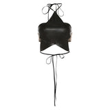 Fongt Summer New Women's Sling Design Five-Pointed Star Hanging Neck Strap Sexy Bare Back Small Vest Woman