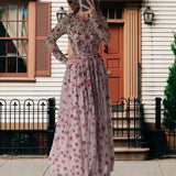 Fongt Sexy Slimming Long Sleeves Long-Sleeved Three-Dimensional Flower Dress In The Summer Of
