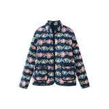 Fongt Women's Clothing 2025 Autumn 11 Thin Cotton Clothes Printed Collar Double Pocket Cotton Jacket Loose Coat