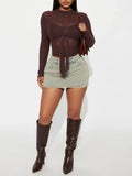 Fongt Front Breast Bow Kinetic Sweater With Sexy Body-Renovation Hottie Light Ripe Wind Pure Desire