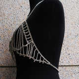 Full Rhinestone Bras Body Jewelry Chain Women Hollow Out Backless Sparkly Camisole Fashion Nightclub Bikini Crop