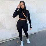 Fongt # 2025 Autumn And Winter New Women's Casual Two-Sleeves Of Sleeves Of Long Sleeve Sports Set