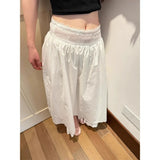 Fongt Price White Design Lace Side Splicing Half Dress Dress 2025 Summer Unique Beautiful Umbrella Skirt