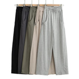 Trendy Women's Wear High Street Leisure Sports Pants New Fashion Temperament Straight Tube High Waist Wide Leg Pants In Spring And Autumn-Outfit