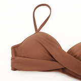 Fongt New Split High Waist Sexy Swimsuit Lady Small Chest Gathered Bikini