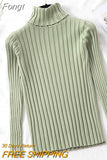 Autumn Winter Long Sleeve Turtleneck Women Sweater Mujer Knitted Thread Pullover Sweater Women Solid Slim Pull Femme