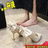 Fongt Hundred With Skirts Without Tired Dress Shoes Women 2025 Net Red Solid Color Simple Design High Heels