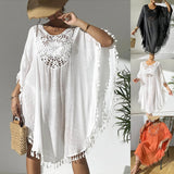 Fongt Dress 2025 New Beach Hooded Hook Splicing Tunne Bikini