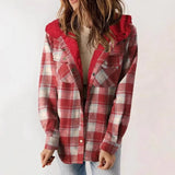 Fongt 2025 Women's Jacket Long Sleeve Hairy Hooded Jacket Jacket With Pocket