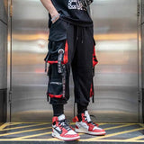 Men's Autumn And Winter Loose Tide Brand Ruffian Handsome Ins Hip-Hop Hip-Hop Wide-Legged Pants With Many Pockets-Outfit
