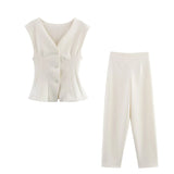 Fongt Homemade New Women's Double-Sided Waistcoat Double-Sided Cloth Trousers 3641305