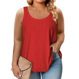 Fongt 2025 New Round-Neck Loose Sleeveless Women's T-Shirt