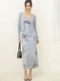 High-End Fishtail Dress Set For Women In 2024 Autumn New Style Slim Halter Dress + Cardigan-Outfit