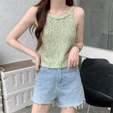 Fongt Hottie Shoulder Short Knitted Slings Small Vest Women Summer New Outerwear Slim Design