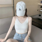 Girls Slim Thin V-Neck Wear Slings Small Vest Women Summer New Short Bottoming Shirt Ins