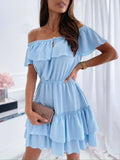 Fashion Pink Slash Neck Mini