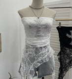 2025 Hottie Street Sexy Lace Tset Bra Crucifix Nails Irregular Y2k Wear