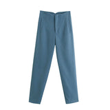Fongt Workplace Women's Display High Waist Waist Suit Trousers 38 Color Reduced Age And Ankle Pants
