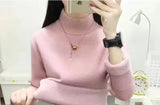 Thicken Turtleneck Bottomed Sweaters Women's Oversized 4xl Plus Velvet Warm Knit Pullover Khaki/white Slim Sweater