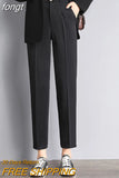 Pants Women Office Lady Ankle Length Autumn Solid Harem Trouser High Waist Fashion Harajuku Loose Elegant Youth Hot