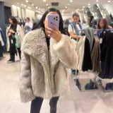 Fongt New Artificial Fur Effect Short Coat