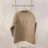 Fongt New Fashion Collar Plush Jacket Winter Warm Casual Jacket