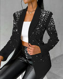 Fongt New Fashion Casual Beads Small Suit Women's Clothing