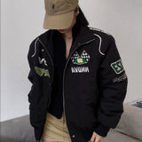 Bomber Woman Varsity Jacket American Retro black Motorcycle Jackets Racing 2022 Summer Baseball Jacket's Embroidery