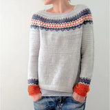 Fongt Sweater Women's Wish Hot Selling Round Collar Color Loose Fashion Knitted Shirt