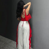 Fongt Hot Girl Pleated Three-Dimensional Flowers Hanging Neck Slim Vest 2023 Spring / Summer Pure Desire Sleeveless French Temperament