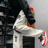 Street Cross High Street Leisure Loose Hip-Hop White Pants Jeans Men's Ins Trend-Outfit