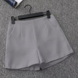Fongt And Summer Slim Show Thin Shorts Female Blue New 2024 Korean Version Design Sense Casual A Word Wear Wide-Leg Pants-Outfit