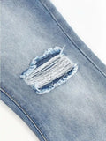 Distressed High Waist Ripped Jeans-Outfit