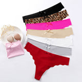 3Pcs Sexy G String & Thongs Women's Set Panties Solid Female Underwear Mid-Rise Silky Ladies Briefs Comfort Seamless