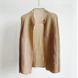 Fongt Folds 2025 Summer New Coat Pop Loose Thin Folded Shirt Cardigan Woman