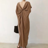 Clothes Women Vintage Sleeveless V-Neck Maxi Long Dresses Sundress
