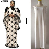 Lace African Dresses for Women Boubou Robe Femme African Dress Dashiki Embroidered Flower Kaftan Dress Africa Plus Size
