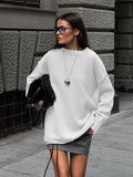 Fongt Knitted Knitted Knitted Jersey Autumn/Winter New 2024 Round-Neck Long-Sleeved Bottom Knitted