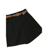 Fongt Shorts Women 2025 Summer New Retro High-Rise Thin Casual Pear-Shaped Broad Leg A Word Five-Point Pants