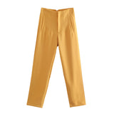 Fongt Workplace Women's Display High Waist Waist Suit Trousers 38 Color Reduced Age And Ankle Pants