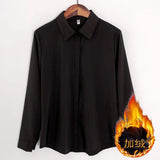 Fongt Velvet Shirt Women's Autumn And Winter 2025 New Design Sense Small Long-Sleeved Shirt Under The College Wind Thicker Shirt