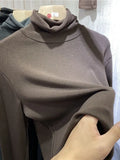 Fongt Women's New Fall 2024 Air Stack Collar With A Long-Sleeved T-Shirt And Warm Top-Outfit