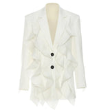 Fongt Spring New Superweight Workers Splicing Pressure Folded Fairy Suit Coat Top Female 1561