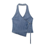 Summer Cowboy Collar Jacket Women's Small Sling Vest-Outfit