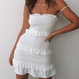 Brand New Women Party Lace Flower Backless Mini Dress Summer Sexy Sling Spaghetti straps Deep V Neck Wedding Club