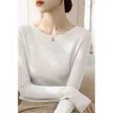 Fongt High-End Sense Collar Gray Knitted Bottoming Women Autumn And Winter Light Luxury Style Inside The