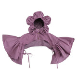 Fongt Patchwork Beads Ruched Pashminas For Female Hooded Collar Half Sleeve Drawtring Lace Up Pashmina Women Fashion Tide 102-1-Outfit